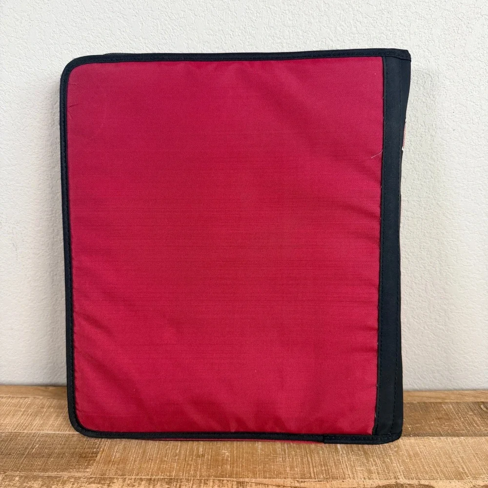 Vintage 90s Nike Trapper Keeper Mead Zipper Binder Unisex Red Black‎ Look Inside